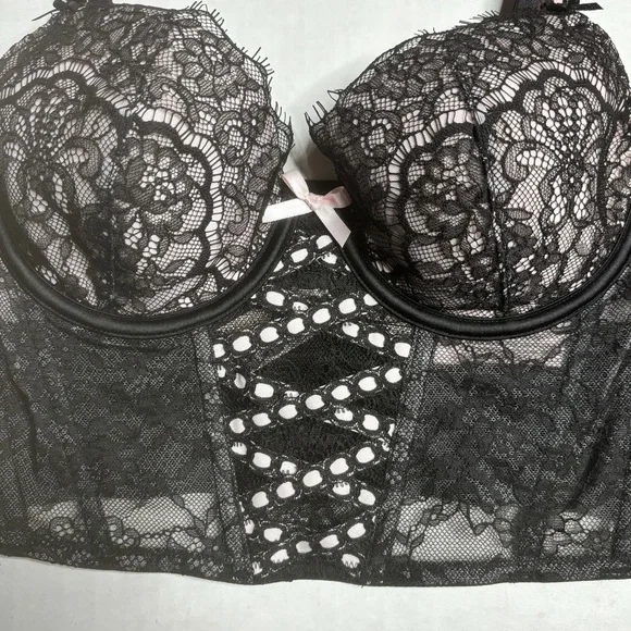 Victoria's Secret Dream Angels Heritage Ribbon Slot lightly-lined corset bra top